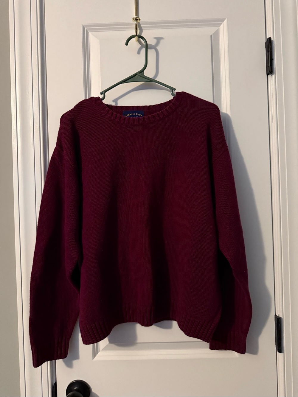 Vintage Charter Club Classics Burgundy Knit Crewneck Sweater (Size L)